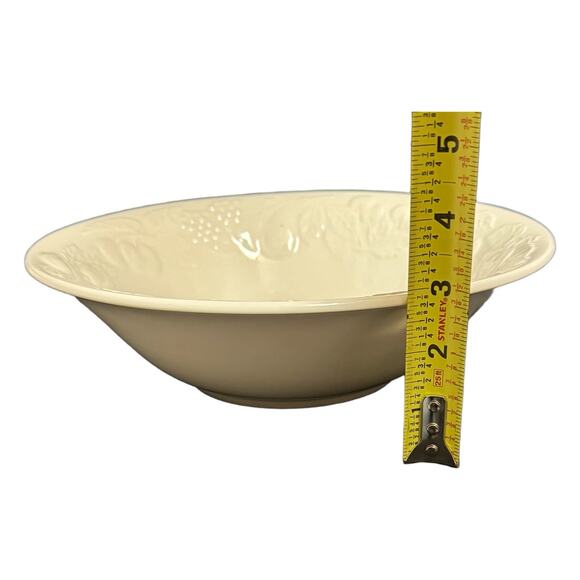 Gibson China Embossed Fruit Bowl Off-White 10 1/8” Ceramic Serving Dish - Picture 8 of 8